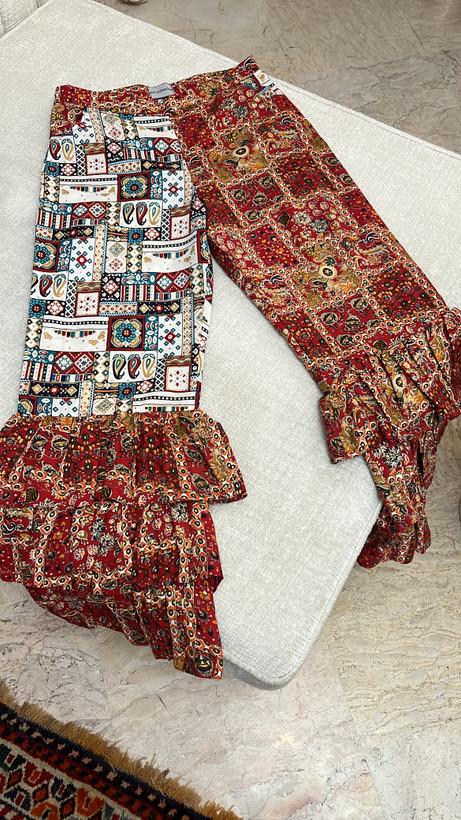 شلوار باتیک نخی هندی مدل سه چین زنانه